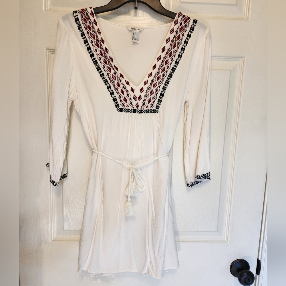 Belted Boho Mini Dress